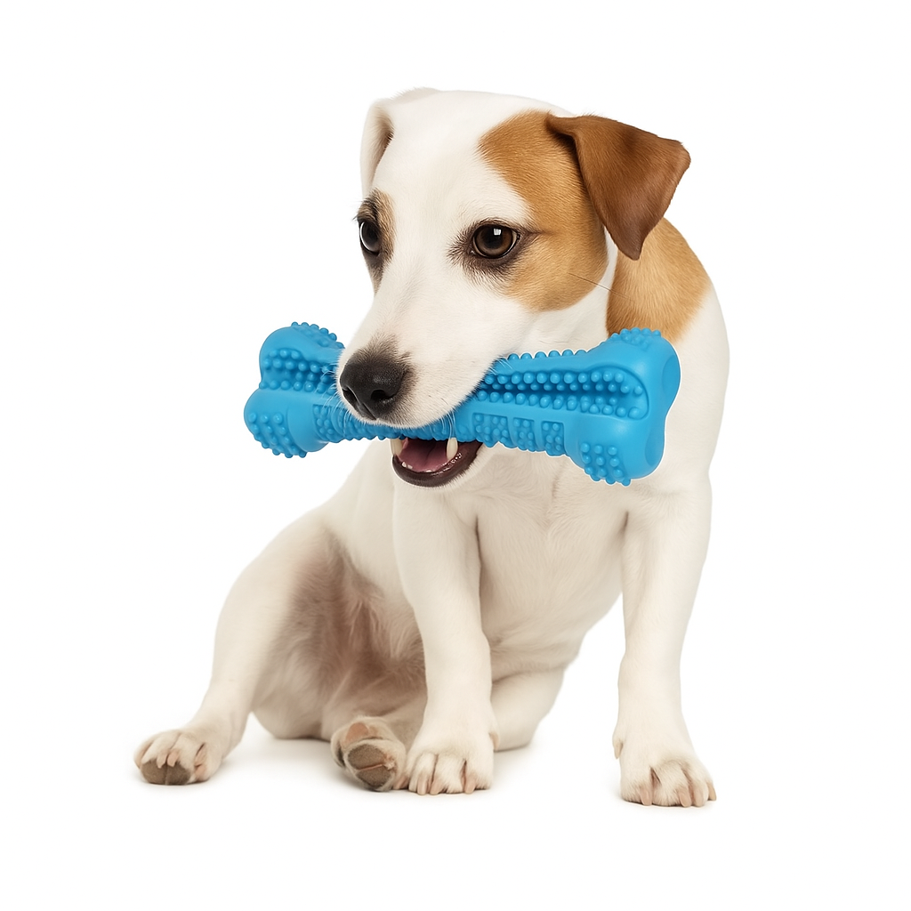 Cepillo de Dientes y Juguete Masticable para Perros