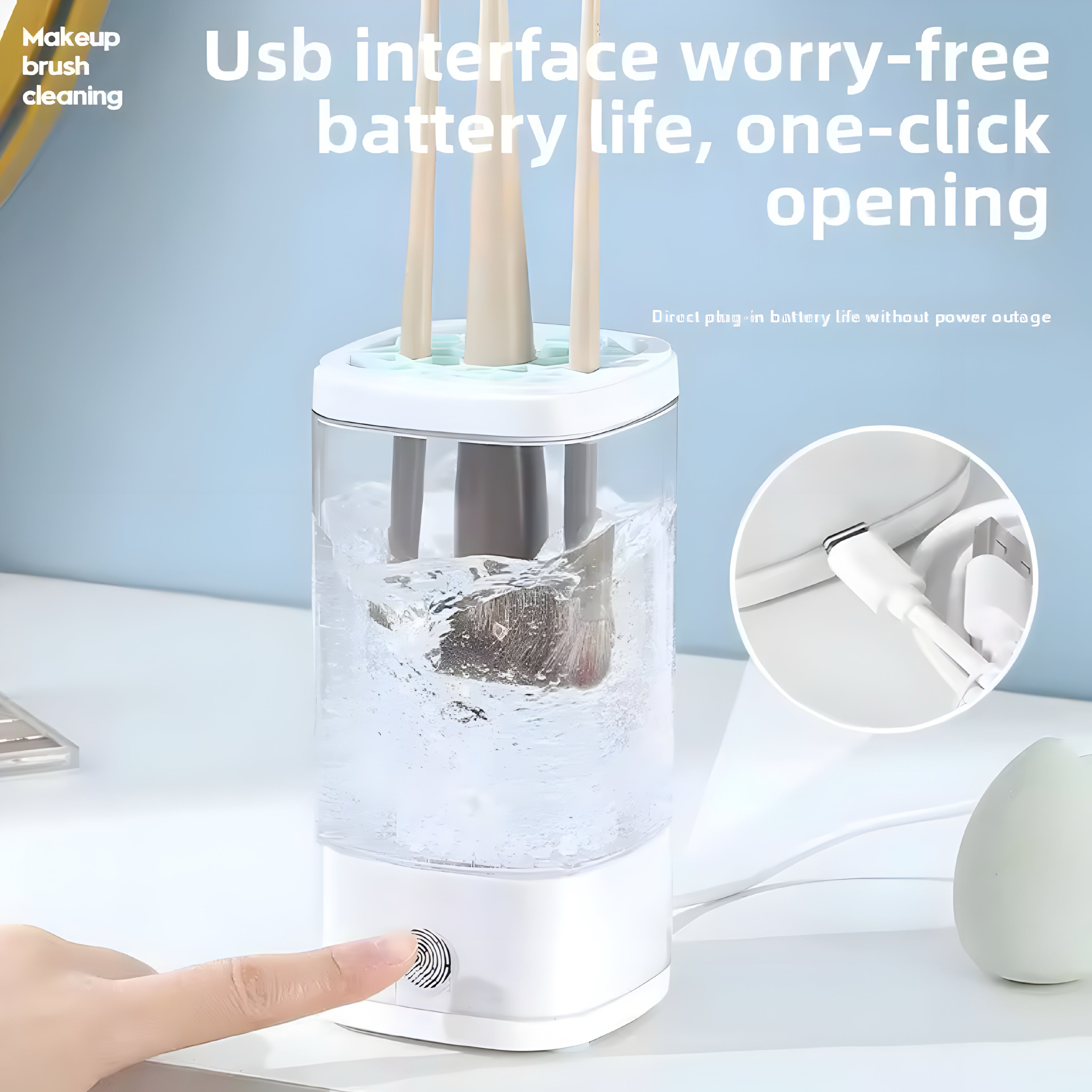 Limpiador de Brochas de Maquillaje Eléctrico USB