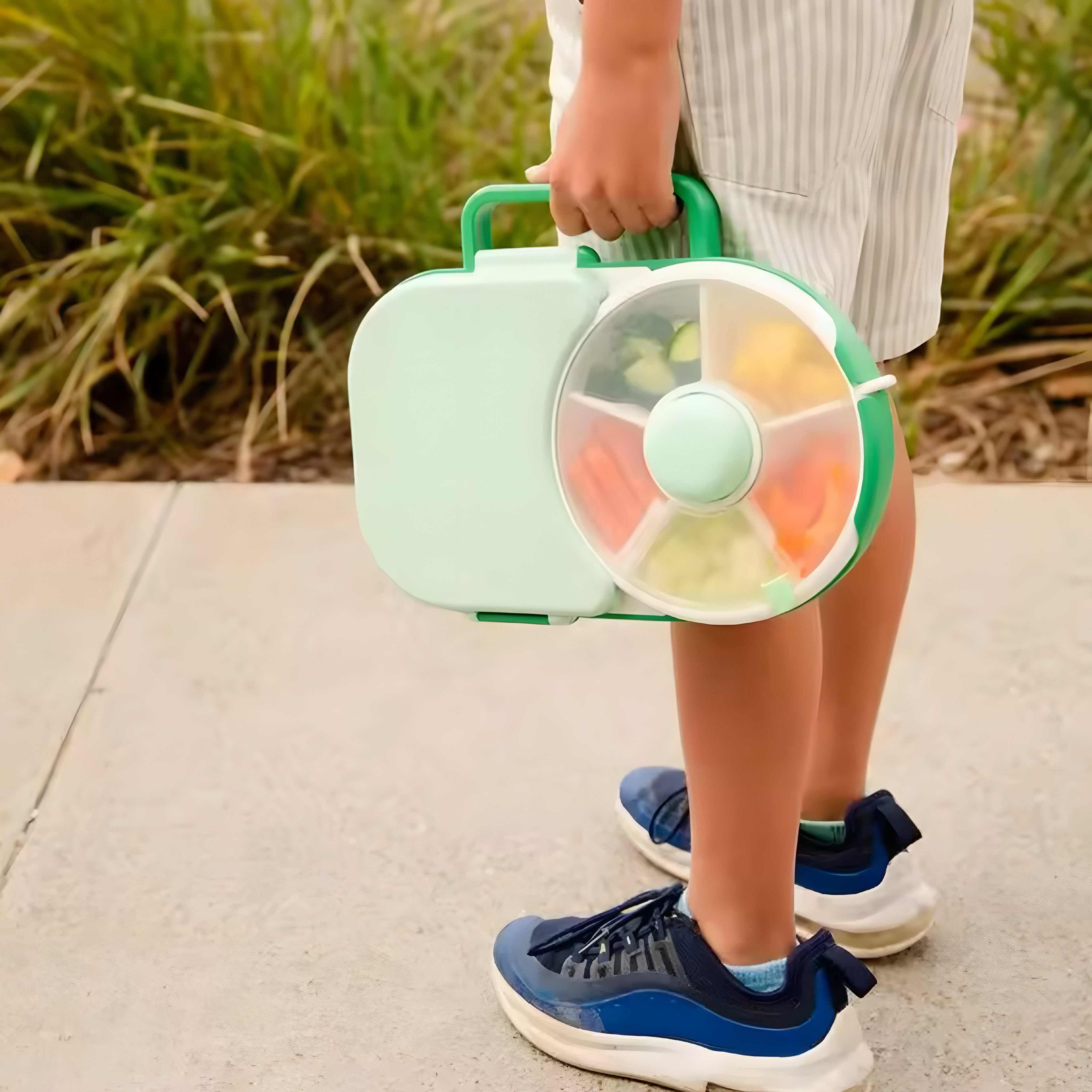 Caja de Almuerzo Rotativa para Niños con Spinner de Snacks
