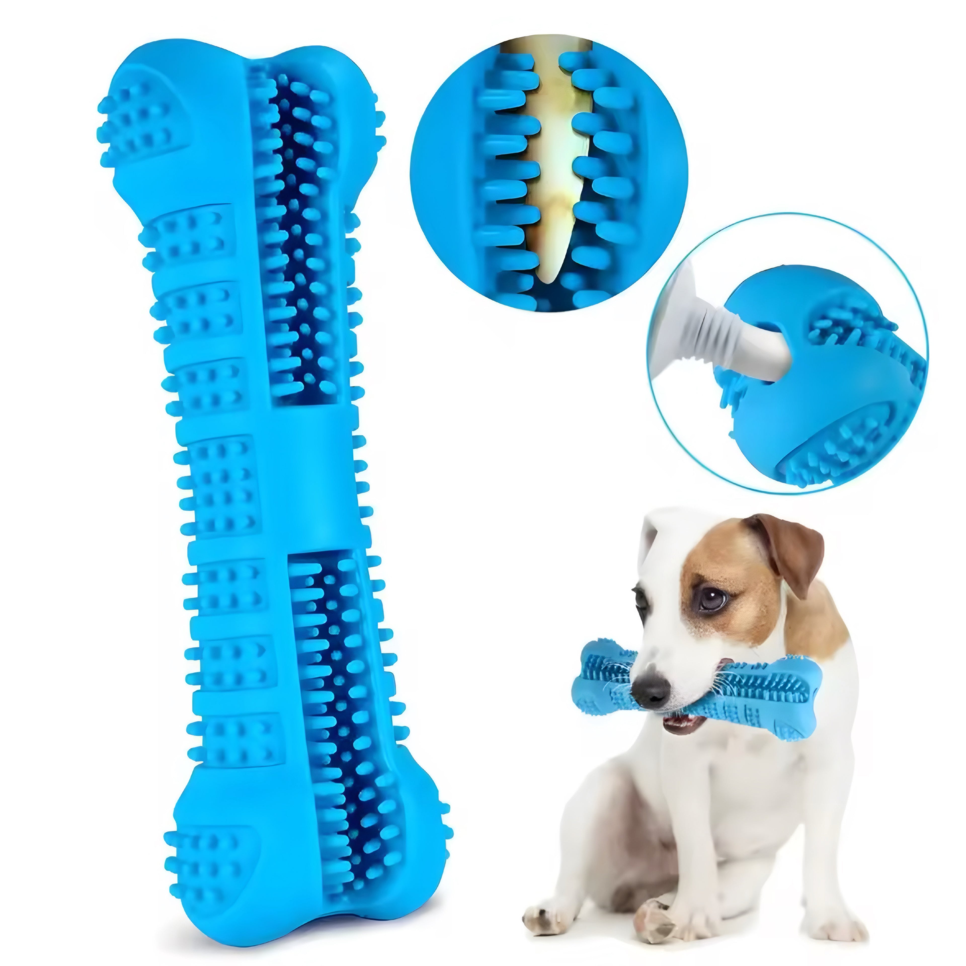 Cepillo de Dientes y Juguete Masticable para Perros
