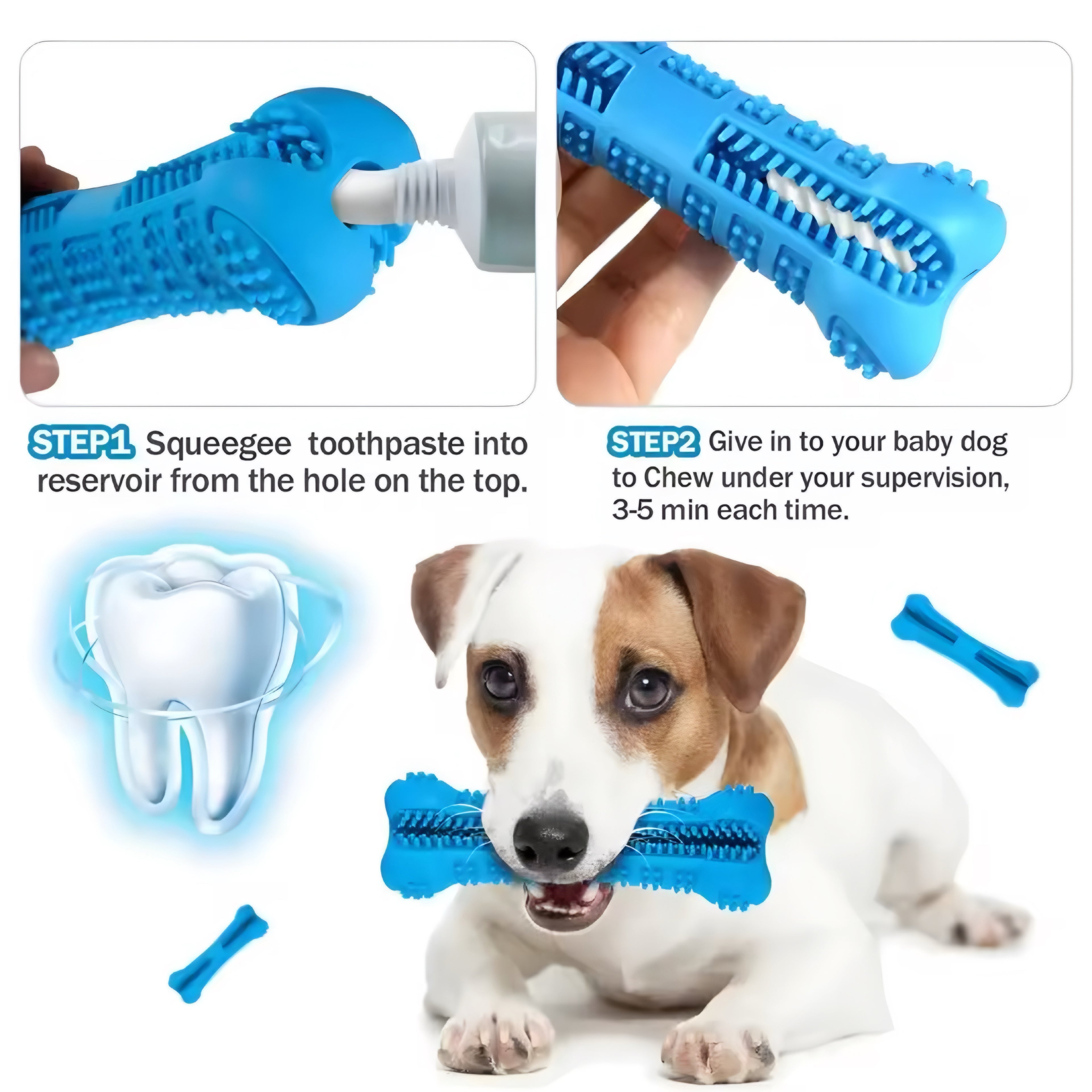 Cepillo de Dientes y Juguete Masticable para Perros